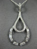 ESTATE .46CT ROUND & BAGUETTE DIAMOND 14KT WHITE GOLD TEAR DROP FLOATING PENDANT