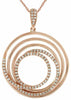 .28CT DIAMOND 14KT ROSE GOLD CIRCLE OF LIFE LOVE KNOT MULTI ROW FLOATING PENDANT