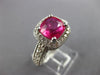 ESTATE LARGE 4.54CT DIAMOND & AAA RUBY 14KT WHITE GOLD 3D ENGAGEMENT RING #26407
