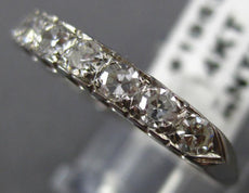 ANTIQUE .30CT OLD MINE DIAMOND 14KT WHITE GOLD FILIGREE ANNIVERSARY RING #19533