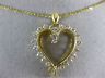 ESTATE LARGE 1.25CT DIAMOND 14K YELLOW GOLD 3D CLASSIC OPEN HEART PENDANT #18518