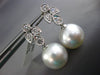 ESTATE LARGE .85CT DIAMOND & AAA SOUTH SEA PEARL 18K WHITE GOLD HANGING EARRINGS