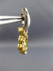ESTATE .50CT DIAMOND 18KT TWO TONE GOLD 3D CLASSIC HEART HANGING EARRINGS #21907