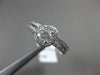 ESTATE .90CT DIAMOND 14KT WHITE GOLD 3D HALO ROUND ENGAGEMENT WEDDING RING SET