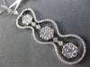 ESTATE LARGE & ELONGATED 1.68CT DIAMOND 18KT WHITE GOLD CLUSTER FLOATING PENDANT