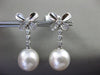 ESTATE LARGE .22CT DIAMOND 14K WHITE GOLD AAA SOUTH SEA PEARL BUTTERFLY EARRINGS