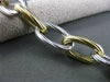 ESTATE .98CT DIAMOND 14KT WHITE & YELLOW GOLD ITALIAN OVAL LINK TOGGLE BRACELET