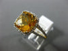 ESTATE .85CT DIAMOND & AAA EXTRA FACET CITRINE 14KT YELLOW GOLD SQUARE HALO RING