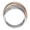 ESTATE WIDE 1CT DIAMOND 18KT WHITE & ROSE GOLD 3D SEMI ETERNITY CRISS CROSS RING