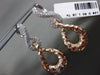 ESTATE LARGE 1.1CT DIAMOND 14KT WHITE & ROSE GOLD 3D LOVE KNOT HANGING EARRINGS