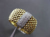 ESTATE WIDE .35CT DIAMOND 14K WHITE & YELLOW GOLD PAVE FLEXIBLE WOVEN MESH RING