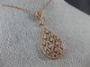 ESTATE LARGE .90CT DIAMOND 14KT ROSE GOLD TEAR DROP OPEN FILIGREE ETOILE PENDANT