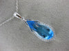 ESTATE LARGE 2.81CT DIAMOND & AAA BLUE TOPAZ 14K WHITE GOLD 3D PENDANT #26502