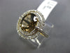 ESTATE LARGE 2.57CT DIAMOND & AAA SMOKY TOPAZ 14KT YELLOW GOLD ENGAGEMENT RING