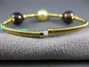 ESTATE LARGE .45CT DIAMOND & AAA SOUTH SEA PEARL 18K YELLOW GOLD BANGLE BRACELET