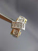 ESTATE 1.16CT DIAMOND 14K TWO TONE GOLD CLASSIC PRINCESS CLIP ON EARRINGS #18198