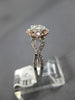 ESTATE .54CT WHITE & PINK DIAMOND 14KT WHITE GOLD 3D CLUSTER INFINITY LOVE RING