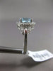 ESTATE WIDE 2.02CT DIAMOND & AAA AQUAMARINE 14KT WHITE GOLD HALO ENGAGEMENT RING