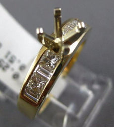 ESTATE .76CT DIAMOND 14KT YELLOW GOLD CHANNEL 4 PRONG SEMI MOUNT ENGAGEMENT RING