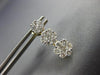 ESTATE 1.59CT DIAMOND 14K 2 TONE GOLD JOURNEY FLOWER SCREW BACK HANGING EARRINGS