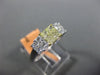 ESTATE 1.09CT WHITE & FANCY YELLOW DIAMOND 18KT 2 TONE GOLD 3D ANNIVERSARY RING