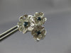 ESTATE .95CT DIAMOND & AAA SAPPHIRE 18K WHITE GOLD MULTI FLOWER CLIP ON EARRINGS