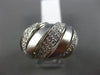 ESTATE LARGE 1CT DIAMOND 14KT WHITE GOLD 3D MATTE & SHINY MULTI ROW DOME RING