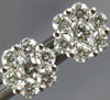 ESTATE .94CT DIAMOND 18KT WHITE GOLD 3D 8mm CLASSIC CLUSTER FLOWER STUD EARRINGS
