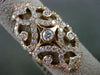 ANTIQUE LARGE 2.33CT DIAMOND 14K ROSE GOLD FLEUR DE LIS ETOILE FILIGREE FUN RING