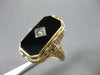 ANTIQUE WIDE .03CT DIAMOND 14K YELLOW GOLD LADY CAMEO REVERSIBLE RING  #26428