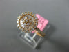ESTATE .66CT ROUND & BAGUETTE DIAMOND 18KT ROSE GOLD 3D FLOWER HEART LOVE RING