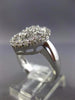 ESTATE LARGE 2.18CT ROUND & BAGUETTE DIAMOND 18KT WHITE GOLD 3D CLUSTER FUN RING