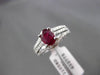 ESTATE WIDE 1.77CT DIAMOND & EXTRA FACET RUBY 18KT WHITE GOLD 3D ENGAGEMENT RING