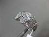 ESTATE WIDE .85CT DIAMOND 14KT WHITE GOLD 3D MULTI ROW PAVE FANCY BOW RING