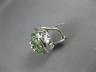 ESTATE EXTRA LARGE 19.30CT DIAMOND & AAA GREEN AMETHYST 18K WHITE GOLD EARRINGS