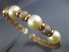 ESTATE LARGE .70CT DIAMOND & AAA SOUTH SEA PEARL 14KT ROSE GOLD BANGLE BRACELET