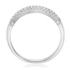 ESTATE .36CT DIAMOND 14K WHITE GOLD 2 ROW SEMI ETERNITY WEDDING ANNIVERSARY RING