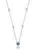 ESTATE .65CT DIAMOND & AAA SAPPHIRE 14KT WHITE GOLD 3D HALO BY THE YARD NECKLACE