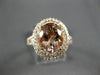 ESTATE LARGE 3.04CT DIAMOND & AAA MORAGNITE 14KT ROSE GOLD OVAL ENGAGEMENT RING