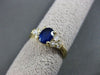 ESTATE WIDE 1.36CT DIAMOND & AAA SAPPHIRE 14KT YELLOW GOLD ENGAGEMENT RING #2450
