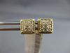 ESTATE .40CT ROUND CUT DIAMOND 14K YELLOW GOLD CLASSIC SQUARE ROPE STUD EARRINGS