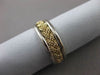 ANTIQUE WIDE 14KT WHITE & YELLOW GOLD WOVEN WEDDING ANNIVERSARY RING 7mm #23564