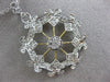 ESTATE .25CT DIAMOND 14KT WHITE & YELLOW GOLD 3D OPEN FILIGREE OCTAGON PENDANT