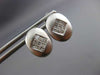 ESTATE .40CT PRINCESS DIAMOND 14KT WHITE GOLD OVAL MATTE & SHINY EARRINGS #7768