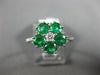 ESTATE 1.42CT DIAMOND & AAA EMERALD 18KT 2 TONE GOLD 3D FLOWER FRIENDSHIP RING