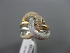 ESTATE WIDE .69CT DIAMOND 18K WHITE& ROSE GOLD 3D MULTI ROW INFINITY RING F/G VS