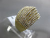 ESTATE LARGE 1.0CT DIAMOND 14K YELLOW GOLD 3D MULTI ROW CLASSIC ANNIVERSARY RING