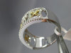 ESTATE WIDE .59CT DIAMOND 14K TWO TONE GOLD 3D SEMI ETERNITY FLOWER WEDDING RING