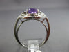 ESTATE 2.70CT DIAMOND & AAA AMETHYST 14K WHITE GOLD DOUBLE HALO ENGAGEMENT RING