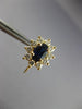 ESTATE 1.60CT DIAMOND & AAA SAPPHIRE 14K YELLOW GOLD FRENCH BACK EARRINGS #25277
